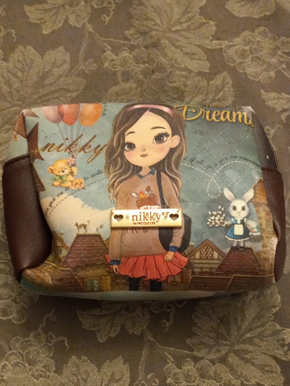 Girls' Illustrated Cosmetic Bag — Teal Multi